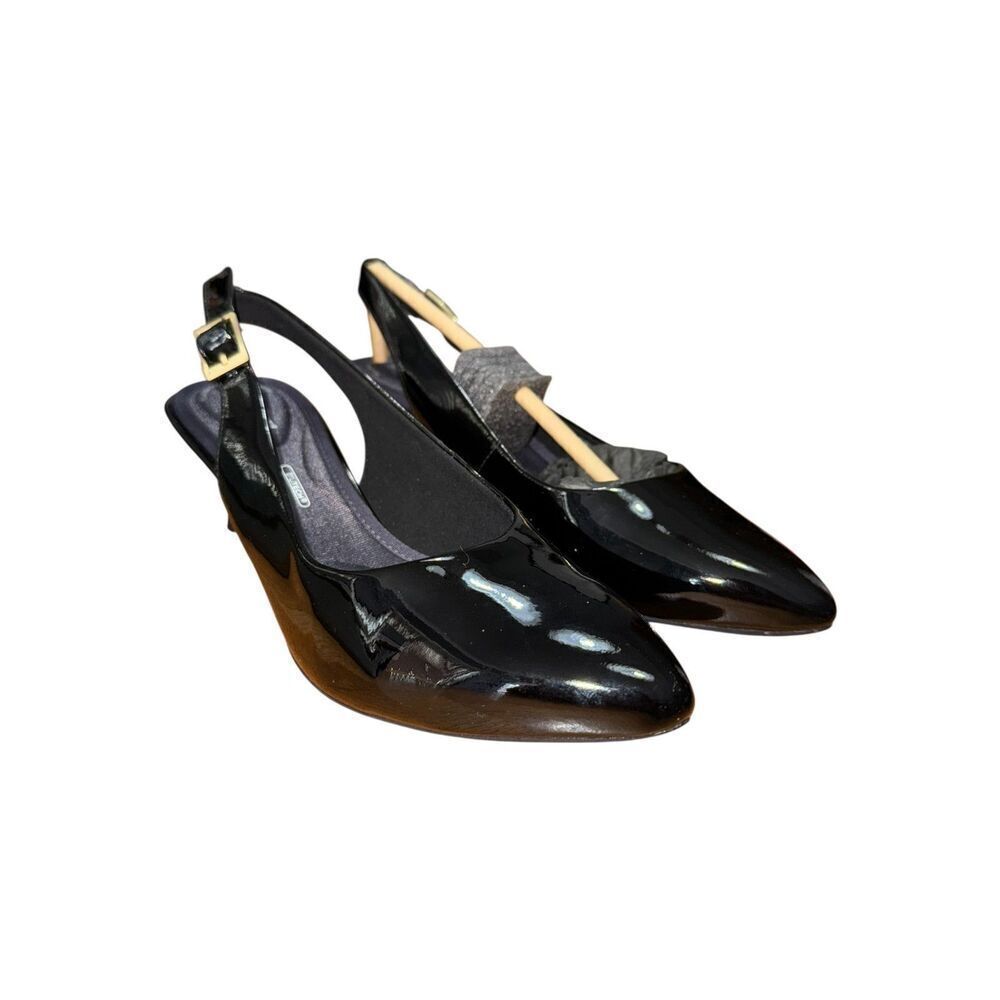 Rockport Total Motion Kaiya Sling Back - Black Patent Leather Women’s Size 6W
